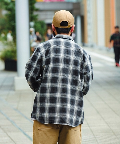 BIG MIKE(ビッグマイク)の「BIG MIKE ヘビーフランネルシャツ(シャツ/ブラウス・メンズ・カーキ系/グリーン系その他/ブラック×グレー/ネイビー×ホワイト・X-LARGE/XX-LARGE/LARGE)」の22枚目の写真