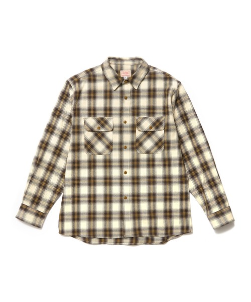 BIG MIKE(ビッグマイク)の「BIG MIKE ヘビーフランネルシャツ(シャツ/ブラウス・メンズ・カーキ系/グリーン系その他/ブラック×グレー/ネイビー×ホワイト・X-LARGE/XX-LARGE/LARGE)」の7枚目の写真