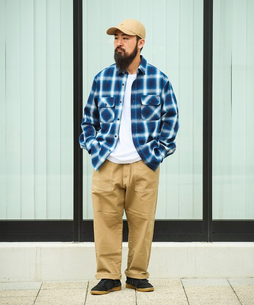 BIG MIKE(ビッグマイク)の「BIG MIKE ヘビーフランネルシャツ(シャツ/ブラウス・メンズ・カーキ系/グリーン系その他/ブラック×グレー/ネイビー×ホワイト・X-LARGE/XX-LARGE/LARGE)」の15枚目の写真