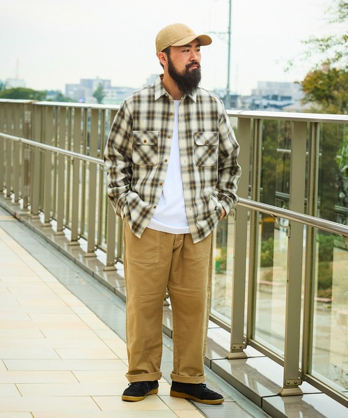 BIG MIKE(ビッグマイク)の「BIG MIKE ヘビーフランネルシャツ(シャツ/ブラウス・メンズ・カーキ系/グリーン系その他/ブラック×グレー/ネイビー×ホワイト・X-LARGE/XX-LARGE/LARGE)」の16枚目の写真