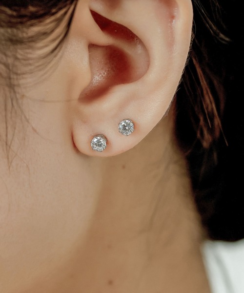 ORLEAN(オルレアン)の「【ORLEAN】ビジューストーンピアス 6個セット 3mm 4mm(ピアス(両耳用)・レディース・ゴールド/シルバー系1/シルバー/ゴールド系1・フリー)」の3枚目の写真