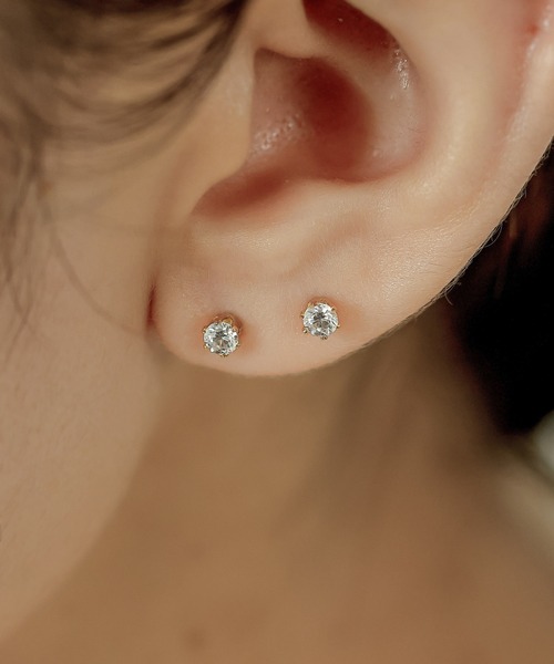 ORLEAN(オルレアン)の「【ORLEAN】ビジューストーンピアス 6個セット 3mm 4mm(ピアス(両耳用)・レディース・ゴールド/シルバー系1/シルバー/ゴールド系1・フリー)」の1枚目の写真