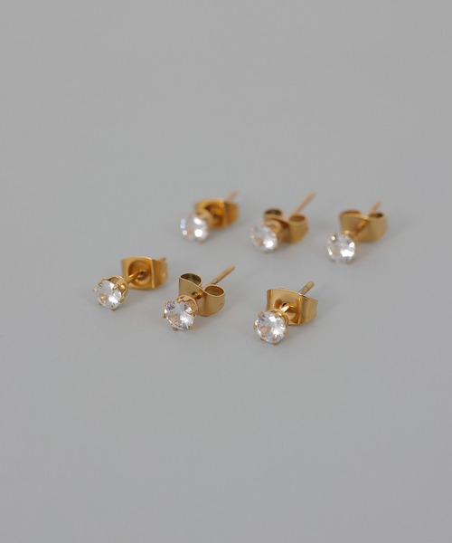 ORLEAN(オルレアン)の「【ORLEAN】ビジューストーンピアス 6個セット 3mm 4mm(ピアス(両耳用)・レディース・ゴールド/シルバー系1/シルバー/ゴールド系1・フリー)」の13枚目の写真