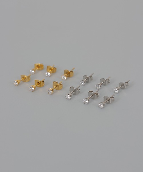 ORLEAN(オルレアン)の「【ORLEAN】ビジューストーンピアス 6個セット 3mm 4mm(ピアス(両耳用)・レディース・ゴールド/シルバー系1/シルバー/ゴールド系1・フリー)」の16枚目の写真