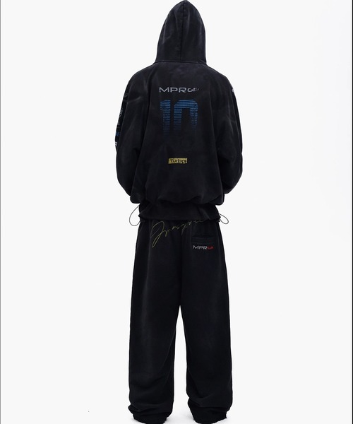 MASONPRINCE（メイソンプリンス）の「ルーズフィット レーシングデザイン スウェットパンツ XXK4394【MASONPRINCE】【2025AW】（スウェットパンツ・メンズ・ホワイト/ブラック・L/M/S）」の3枚目の写真