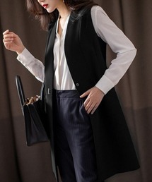春の大人こなれ感を演出する上品ロングジレ
