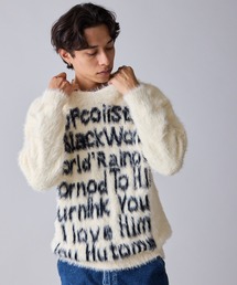 Message Design Hooded Shaggy Knit / メッセージデザイン フード付きシャギーニット 秋 秋服メンズ 2026年秋冬 冬服