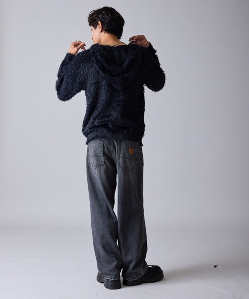 Theater code(シアターコード)の「Message Design Hooded Shaggy Knit / メッセージデザイン フード付きシャギーニット 秋 秋服メンズ 2026年秋冬 冬服(ニット/セーター・メンズ・ホワイト/ブラック・M/L)」の14枚目の写真
