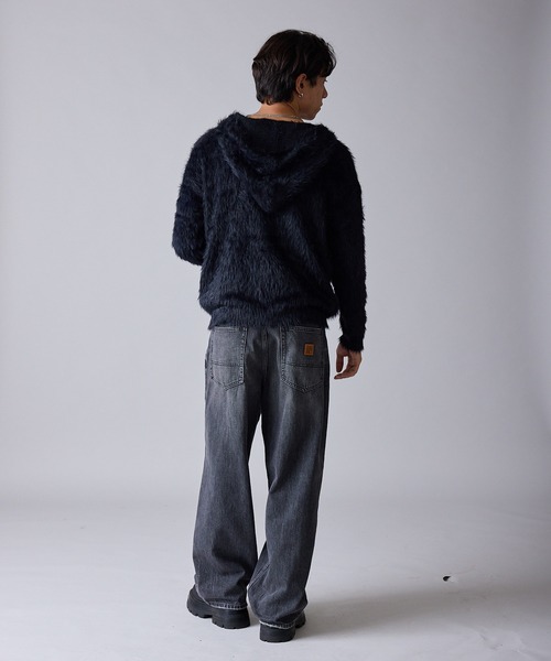 Theater code(シアターコード)の「Message Design Hooded Shaggy Knit / メッセージデザイン フード付きシャギーニット 秋 秋服メンズ 2026年秋冬 冬服(ニット/セーター・メンズ・ホワイト/ブラック・M/L)」の13枚目の写真