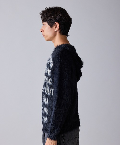 Theater code(シアターコード)の「Message Design Hooded Shaggy Knit / メッセージデザイン フード付きシャギーニット 秋 秋服メンズ 2026年秋冬 冬服(ニット/セーター・メンズ・ホワイト/ブラック・M/L)」の10枚目の写真