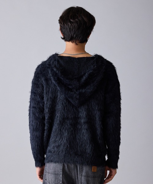 Theater code(シアターコード)の「Message Design Hooded Shaggy Knit / メッセージデザイン フード付きシャギーニット 秋 秋服メンズ 2026年秋冬 冬服(ニット/セーター・メンズ・ホワイト/ブラック・M/L)」の9枚目の写真
