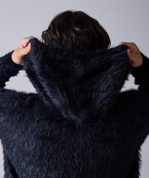 Theater code(シアターコード)の「Message Design Hooded Shaggy Knit / メッセージデザイン フード付きシャギーニット 秋 秋服メンズ 2026年秋冬 冬服(ニット/セーター・メンズ・ホワイト/ブラック・M/L)」の4枚目の写真