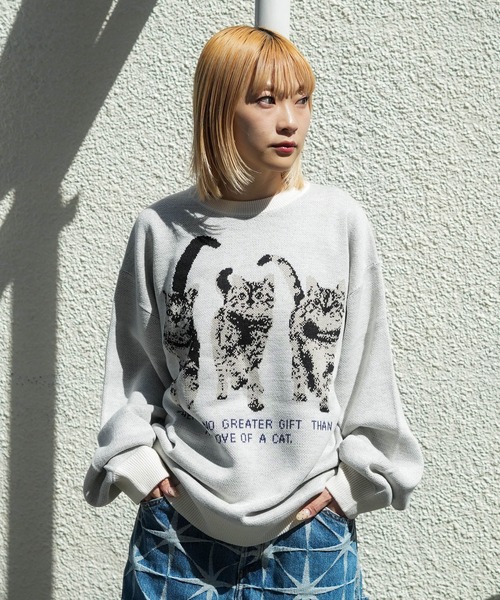 __gram.(スペースグラム)の「【__gram./スペースグラム】ジャガード アニマル ニット プルオーバー(ニット/セーター・メンズ・チャコールグレー/アイボリー・MEDIUM/LARGE)」の7枚目の写真