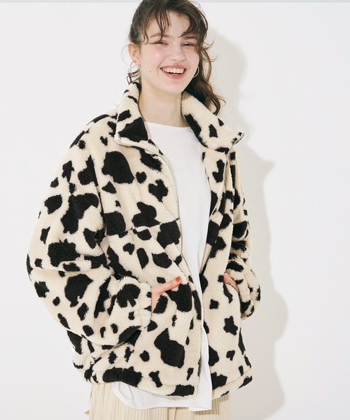 coca（coca）（コカ）の「フリースジップアップジャケット（ブルゾン・レディース・その他/ライトベージュ/ブラック/チャコール・L/S/M）」の4枚目の写真