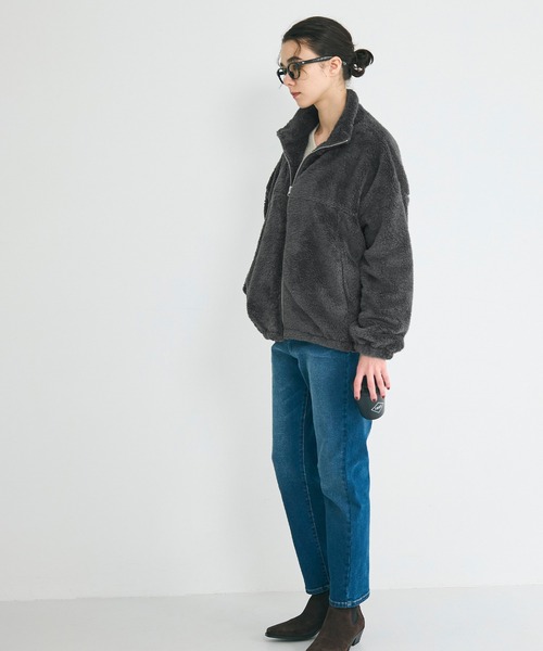 coca（coca）（コカ）の「フリースジップアップジャケット（ブルゾン・レディース・その他/ライトベージュ/ブラック/チャコール・L/S/M）」の9枚目の写真