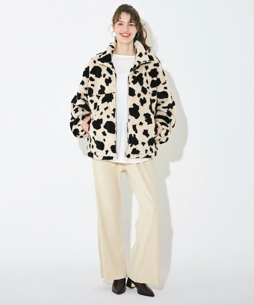 coca（coca）（コカ）の「フリースジップアップジャケット（ブルゾン・レディース・その他/ライトベージュ/ブラック/チャコール・L/S/M）」の10枚目の写真