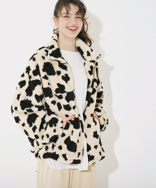 coca（coca）（コカ）の「フリースジップアップジャケット（ブルゾン・レディース・その他/ライトベージュ/ブラック/チャコール・L/S/M）」の13枚目の写真