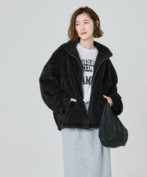 coca（coca）（コカ）の「フリースジップアップジャケット（ブルゾン・レディース・その他/ライトベージュ/ブラック/チャコール・L/S/M）」の17枚目の写真