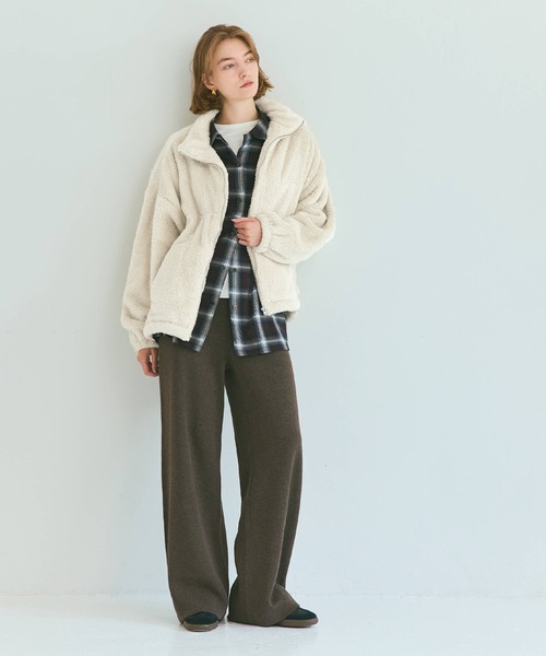 coca（coca）（コカ）の「フリースジップアップジャケット（ブルゾン・レディース・その他/ライトベージュ/ブラック/チャコール・L/S/M）」の19枚目の写真