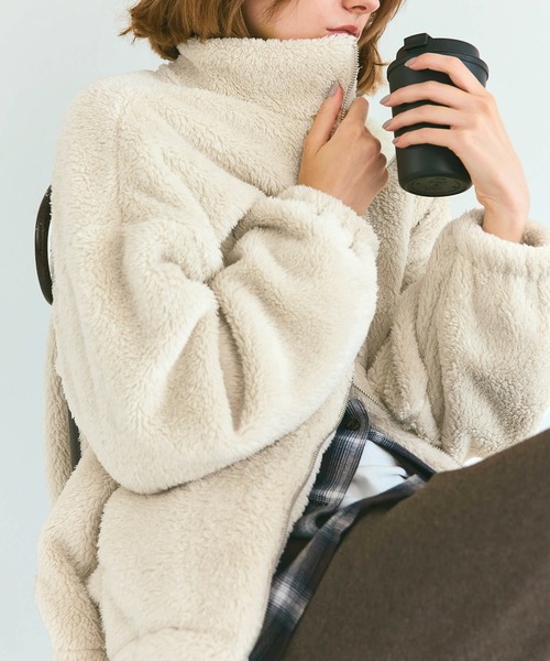 coca（coca）（コカ）の「フリースジップアップジャケット（ブルゾン・レディース・その他/ライトベージュ/ブラック/チャコール・L/S/M）」の20枚目の写真