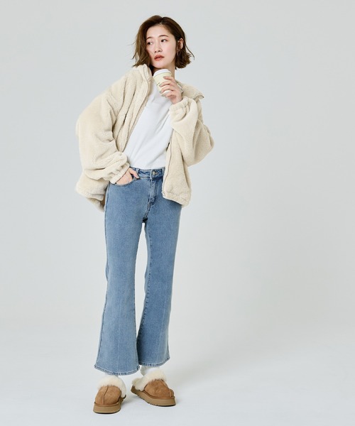 coca（coca）（コカ）の「フリースジップアップジャケット（ブルゾン・レディース・その他/ライトベージュ/ブラック/チャコール・L/S/M）」の21枚目の写真