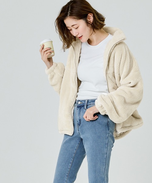 coca（coca）（コカ）の「フリースジップアップジャケット（ブルゾン・レディース・その他/ライトベージュ/ブラック/チャコール・L/S/M）」の22枚目の写真