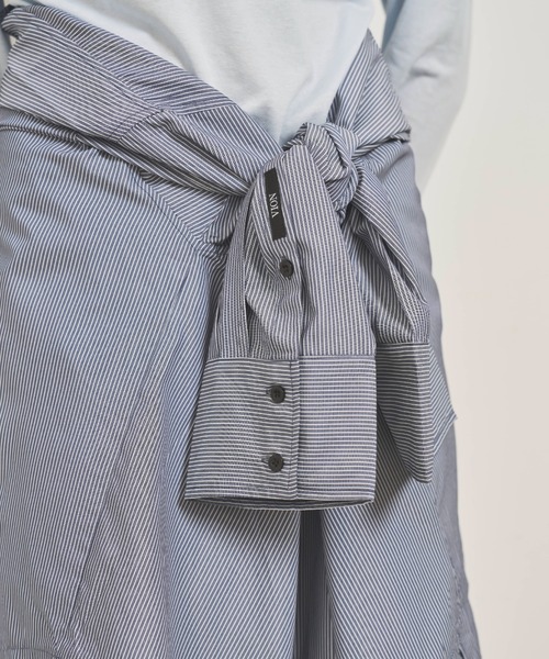 VION（ヴィオン）の「ストライプビッグシャツ / Stripe Big Shirt（シャツ/ブラウス・レディース・ホワイト/ネイビー・FREE）」の13枚目の写真