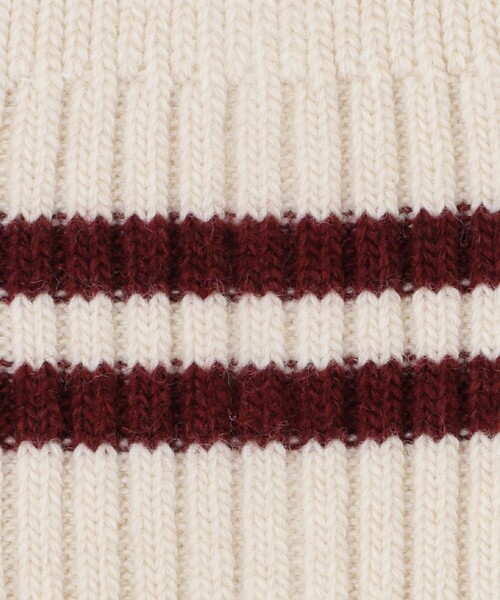 ROTOTO（ロトト）の「＜ROTOTO＞ストライプソックス（ソックス/靴下・メンズ・オフホワイト/ダークグリーン・M）」の3枚目の写真