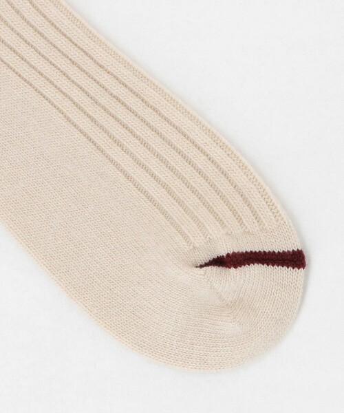 ROTOTO（ロトト）の「＜ROTOTO＞ストライプソックス（ソックス/靴下・メンズ・オフホワイト/ダークグリーン・M）」の4枚目の写真