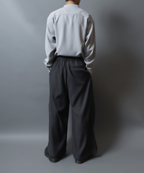 ANPAS(アンパス)の「Gabardine Flared Trousers/ Wide Skirt Pants/ギャバジン ワイドフレアパンツ スカートパンツ ワイド 袴パンツ スラックス レディース メンズ(スラックス・メンズ・アイボリー/ブラック/チャコールグレー・M/L)」の12枚目の写真
