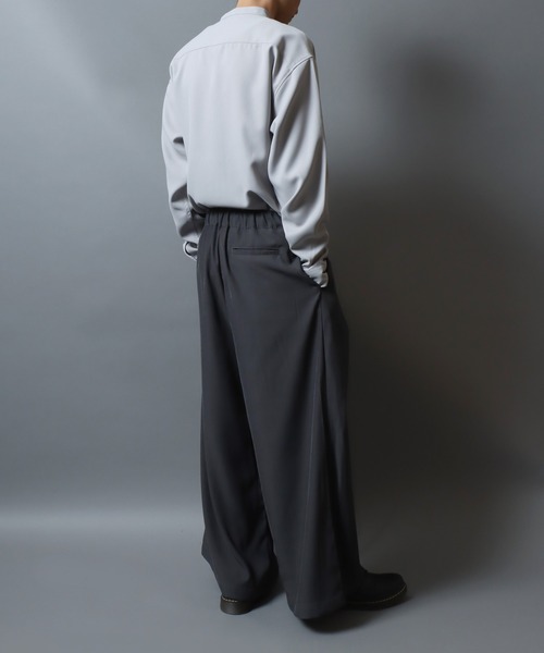 ANPAS(アンパス)の「Gabardine Flared Trousers/ Wide Skirt Pants/ギャバジン ワイドフレアパンツ スカートパンツ ワイド 袴パンツ スラックス レディース メンズ(スラックス・メンズ・アイボリー/ブラック/チャコールグレー・M/L)」の13枚目の写真