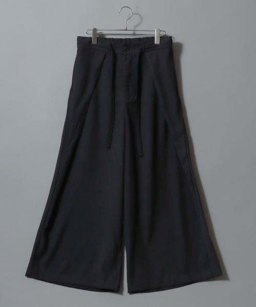 ANPAS(アンパス)の「Gabardine Flared Trousers/ Wide Skirt Pants/ギャバジン ワイドフレアパンツ スカートパンツ ワイド 袴パンツ スラックス レディース メンズ(スラックス・メンズ・アイボリー/ブラック/チャコールグレー・M/L)」の18枚目の写真