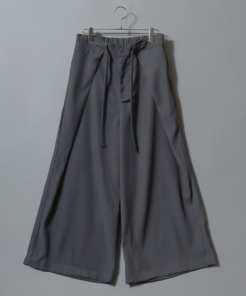 ANPAS(アンパス)の「Gabardine Flared Trousers/ Wide Skirt Pants/ギャバジン ワイドフレアパンツ スカートパンツ ワイド 袴パンツ スラックス レディース メンズ(スラックス・メンズ・アイボリー/ブラック/チャコールグレー・M/L)」の20枚目の写真