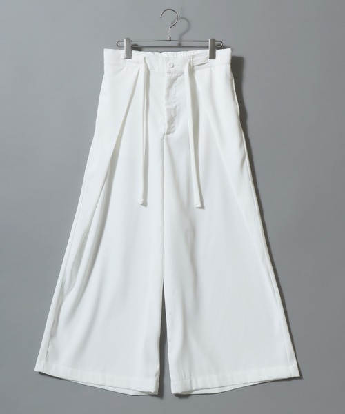 ANPAS(アンパス)の「Gabardine Flared Trousers/ Wide Skirt Pants/ギャバジン ワイドフレアパンツ スカートパンツ ワイド 袴パンツ スラックス レディース メンズ(スラックス・メンズ・アイボリー/ブラック/チャコールグレー・M/L)」の16枚目の写真