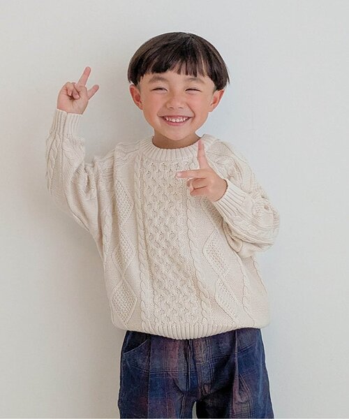 BREEZE（ブリーズ）の「【洗える】ウォッシャブルニット_ジュニア対応（ニット/セーター・キッズ・その他12/オフホワイト/グリーン/レッド/その他11・80/90/100/110/130/150/120/140）」の2枚目の写真