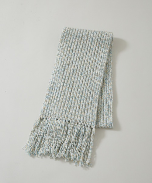 NANO universe（ナノユニバース）の「ミックスカラーニットストール（ストール/ショール・レディース・ブラウン/ピンク/ブルー・F）」の5枚目の写真