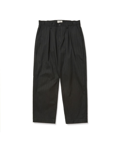 CALEE(キャリー)の「PINSTRIPE TUCK WIDE SLACKS(スラックス・メンズ・チャコールグレー/ブラック・MEDIUM/LARGE/X-LARGE)」の3枚目の写真
