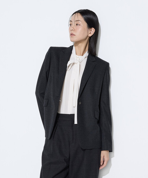 COMME CA(コムサ)の「【セットアップ対応】トリアセウールフラノ シングルジャケット(スーツジャケット・レディース・チャコール・7号/9号/11号)」の14枚目の写真