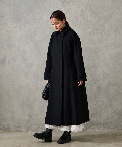 AIMER（エメ）の「RESCWOOL(R)  ビーバー3WAYカラーバックタックAラインロングコート（チェスターコート・レディース・ブラウン/ベージュ/ブラック・LARGE/MEDIUM）」の19枚目の写真