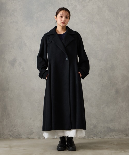 AIMER（エメ）の「RESCWOOL(R)  ビーバー3WAYカラーバックタックAラインロングコート（チェスターコート・レディース・ブラウン/ベージュ/ブラック・LARGE/MEDIUM）」の4枚目の写真