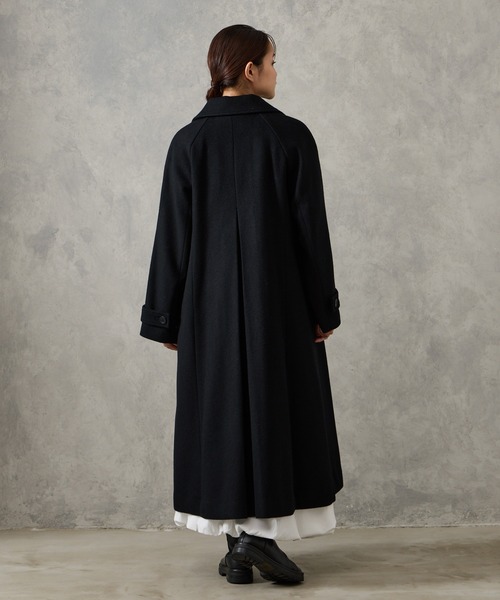 AIMER（エメ）の「RESCWOOL(R)  ビーバー3WAYカラーバックタックAラインロングコート（チェスターコート・レディース・ブラウン/ベージュ/ブラック・LARGE/MEDIUM）」の6枚目の写真