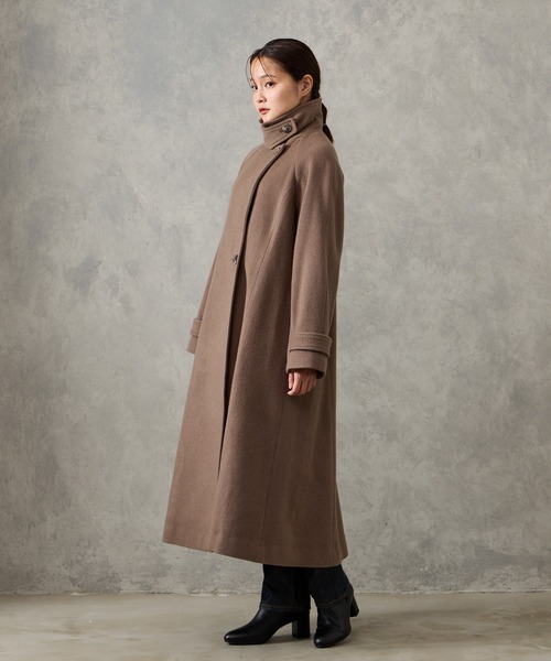 AIMER（エメ）の「RESCWOOL(R)  ビーバー3WAYカラーバックタックAラインロングコート（チェスターコート・レディース・ブラウン/ベージュ/ブラック・LARGE/MEDIUM）」の7枚目の写真