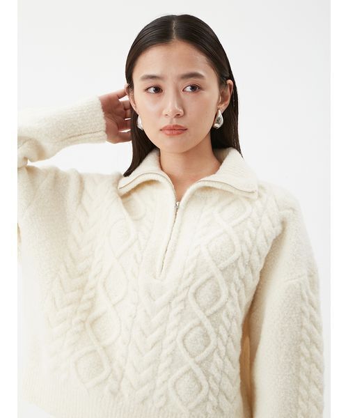 アランブークレーハーフジップニットプルオーバー