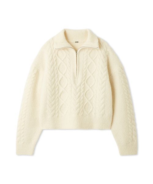 セール】アランブークレーハーフジップニットプルオーバー（ニット