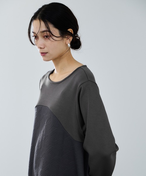 Mac-House(マックハウス)の「milli de l'air ジャガードコクーンワンピース(ワンピース・レディース・ブラック/ダークグレー・M)」の8枚目の写真