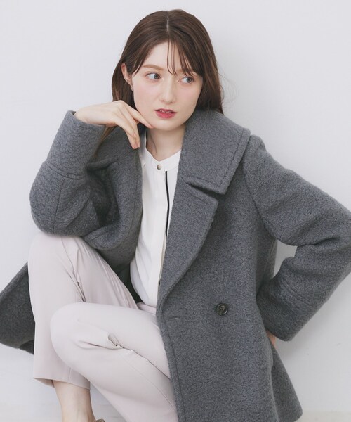 美品 タグ付★イザベルマラン ピーコート チャコールグレー 36定価約¥10万 ISABEL MARANT ETOILE イザベルマラン エトワール 22AW LOJIMA COAT