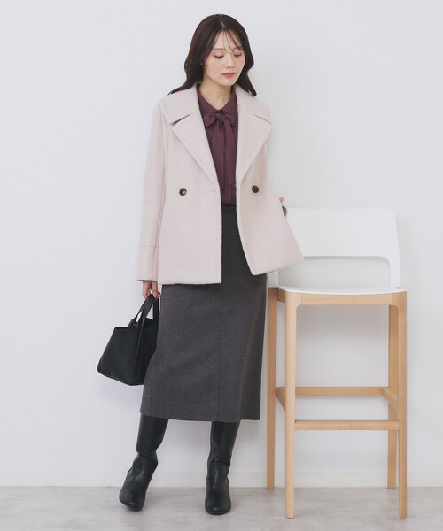 セール】ブークレミドルコート【洗える】（ピーコート）｜index