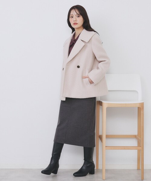 セール】ブークレミドルコート【洗える】（ピーコート）｜index