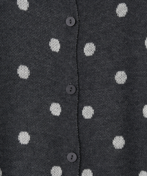RONRON(ロンロン)の「DOT PATTERN LAYERED KNIT CARDIGAN CHARCOAL WHITE(カーディガン/ボレロ・レディース・その他・FREE)」の5枚目の写真