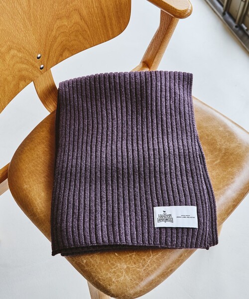 green label relaxing(グリーンレーベルリラクシング)の「ハミルトン ウール ナイロン リブマフラー(マフラー・メンズ・ダークブラウン/ブラック/パープル/グレー系・FREE)」の3枚目の写真